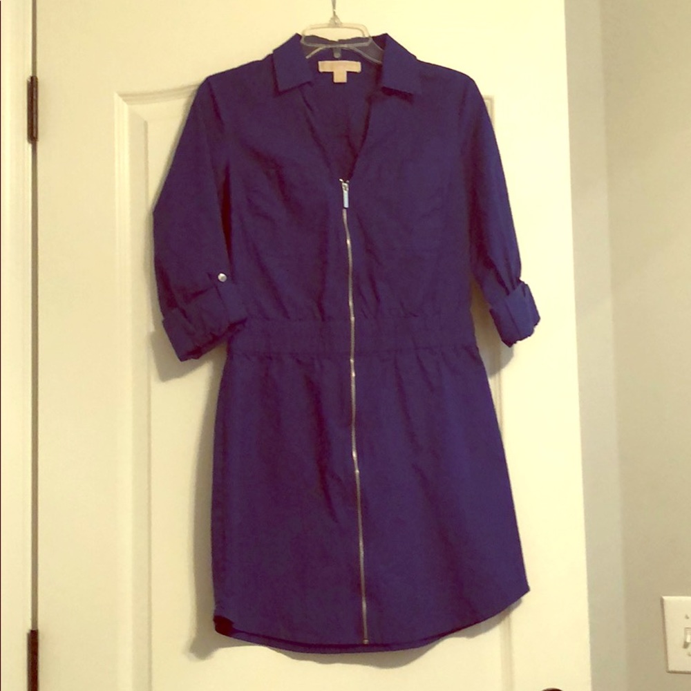 Cobalt blue zip up dress